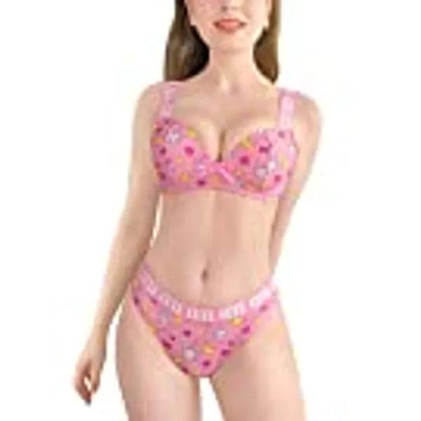 Littleforbig Women Nightwear Strap Sleepwear Cami Top and Thong Bralette Set - Usagi Sporty