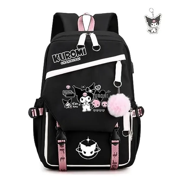 Kawaii Backpack with USB Port,17in Capacity Laptop Backpack Leisure Travel Sports Birthday Gift fan gift, A, 16in