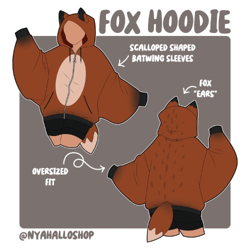 [PRE-SAMPLE PRE-ORDER] Animal Hoodies (samples in progress) UNISEX WEAR | Fox