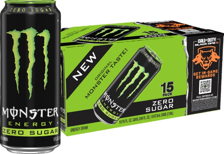 Monster Energy Zero açúcar, verde, original, bebida energética de baixa caloria, 50 ml (pacote com 15)