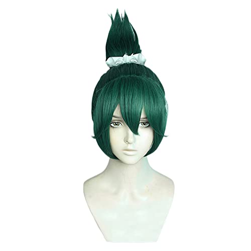 osseoca Kiriko Wig Green Synthetic Hair 30cm Lifelike Party Natural Cosplay Wigs with Bangs (GRN) - GRN