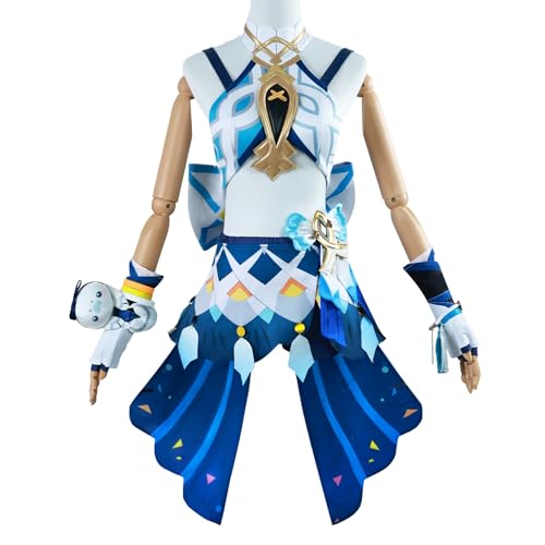 iCosjogo Men Women Halloween Party Dress for Genshin Impact Cosplay Costume Comic Anime Game Role Play Outfit - Small - Mualani