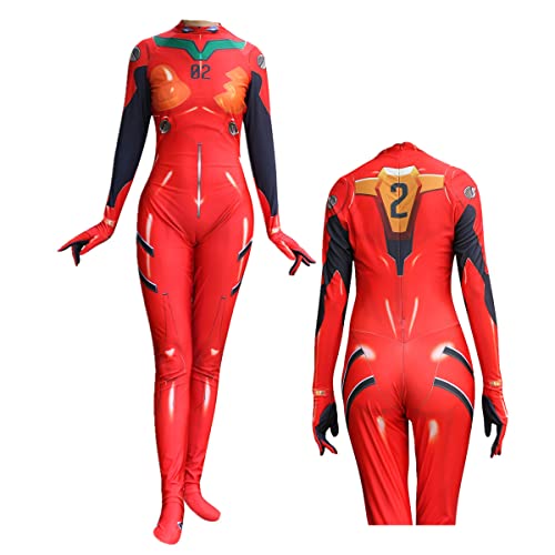 TWBOST Anime Cosplay Asuka Langley Soryu Women's Bodysuit Halloween Costume - Small