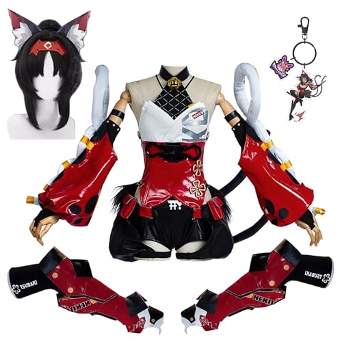 Hilichurl Mana Nekomiya Wig Cosplay Costume Clothing Zenless Role Playing Accessories Full Set - Upgraded Mana Nekomiya + Wig - X-Small