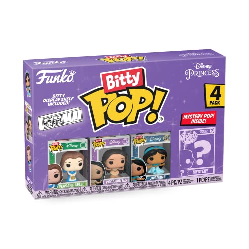 Funko Bitty Pop! Disney Princess Mini Collectible Toys - Peasant Belle, Pocahontas, Jasmine & Mystery Chase Figure (Styles May Vary) 4-Pack