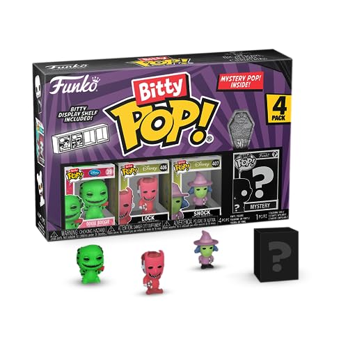 Funko Bitty Pop! The Nightmare Before Christmas Mini Collectible Toys - Oogie Boogie, Lock, Shock & Mystery Chase Figure (Styles May Vary) 4-Pack
