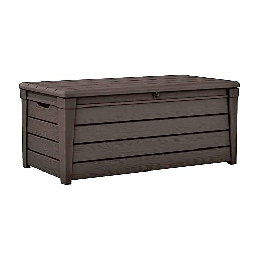 Keter Brightwood 454L Outdoor Garden Storage Box Garden Furniture - Brown - Brown - Single