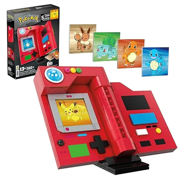 MEGA Pokémon Building Toys Set, Kanto Region Pokédex with 322 Pieces, Light and 5 Lenticular Cards, for Kids or Adult Collectible, HYM37 - Hym37 | Pokémon - Kanto Region Pokédex