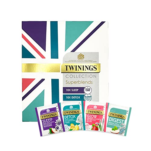 Twinings Superblends Collection Gift Box | A selection pack of our four bestselling herbal infusion blends | 40 individually wrapped tea bags - Superblends Collection