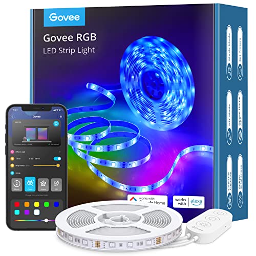 Govee Alexa LED Strip Lights 5m, Smart WiFi App Control, Works with Alexa and Google Assistant, Music Sync Mode, for Home TV Party Christmas - 5M