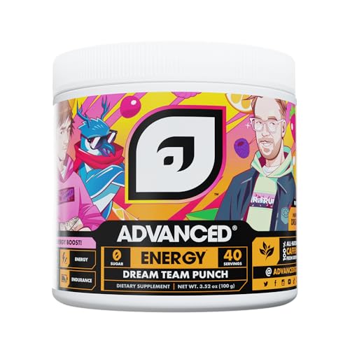 Advanced Energy - Energy Boosting Formula with Electrolytes for Hydration - L-Theanine to Combat Jitters - Sugar Free & Keto Friendly with No Artificial Colors - (40 Servings) (Dream Team Punch) - Dream Team Punch