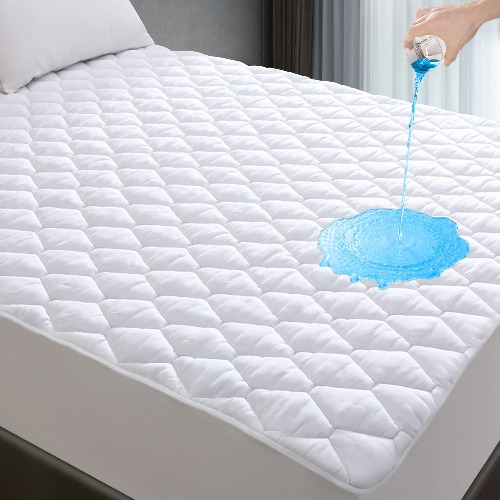 Twin XL Mattress Protector for College Dorm Room, Waterproof Breathable Noiseless Twin Extra Long Mattress Pad with Deep Pocket for 6-16 inches Mattress, White - Twin XL - Diamond