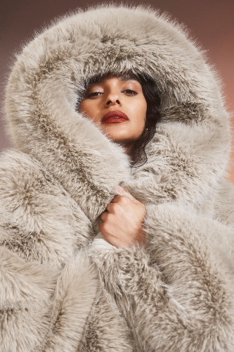 Opulent Faux Fur Statement Jacket - Oat | Oat / XS/S