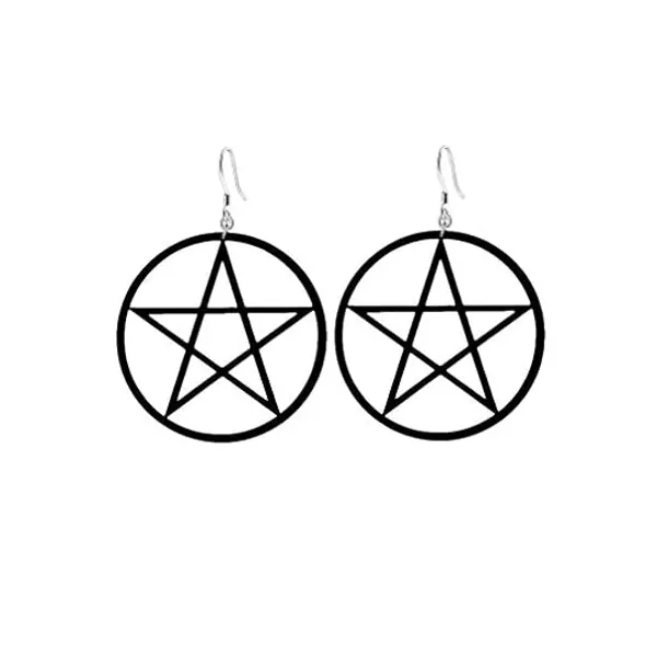 
                            Oversize Hollow Pentagram Big Circular Earrings,Exaggerated Geometry Acrylic Dangle Earrings for Women Girls Party Gifts
                        