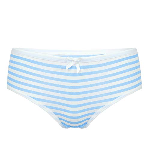 moily Women's Sweet Cute Anime Japanese Cosplay Underwear Stripe Cotton Bikini Briefs Bowknot Panty - Light Blue - One Size