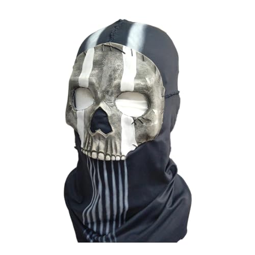 Koshowgic Ghost Mask Cosplay Costume Full Face Mask Headwear for Halloween Cosplay - Black a