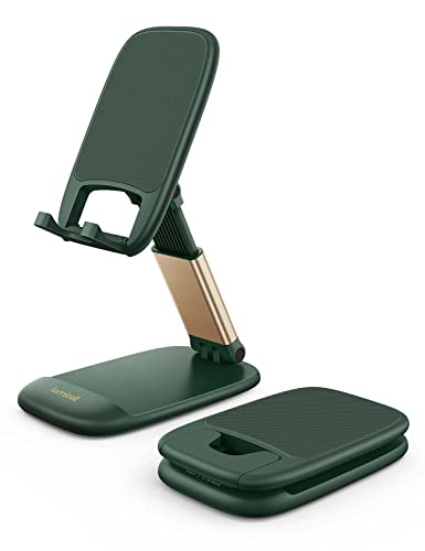 Lamicall Green Phone Stand for Desk - Dark Green Cell Phone Holder Green Desk Accessories Desktop Office Must Have Compatible with iPhone 13 Pro Max Mini, 12 11 XR X 8 7 6 Plus SE, 4-8'' Smartphone - Dark Green