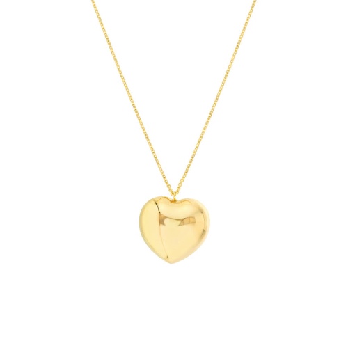 Large Floating Heart Pendant - 14K Yellow Gold