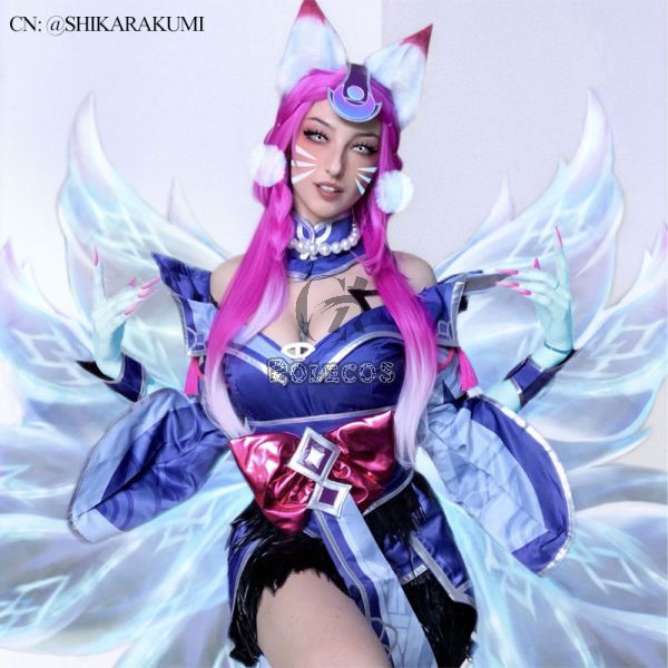 LOL Snow Moon Ahri Cosplay Costume Halloween Costume