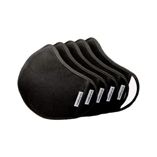 (5 Pack Pieces per Box) Craft & Soul Mattana Face Mask Cover Reusable Washable Comfortable Fabric Cloth - Black