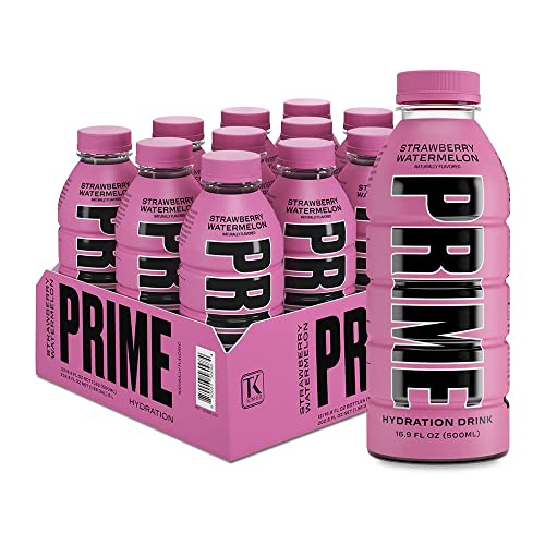 Prime Hydration Strawberry Watermelon 12 x 500ml - Der perfekte Sportdrink für Sportler und Fitnessfans- Koffeinfrei, Antioxidantien + Elektrolyte