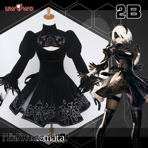 Uwowo Game Nier: Automata YoRHa No.2 Type B 2B Cosplay Costume - 【Pre-sale】Set A S