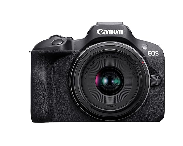 Canon EOS R100 Mirrorless Camera RF-S18-45mm F4.5-6.3 is STM Lens Kit, 24.1 Megapixel CMOS (APS-C) Sensor, 4K Video, RF Mount, Black - EOS R100 w/RF-S18-45mm
