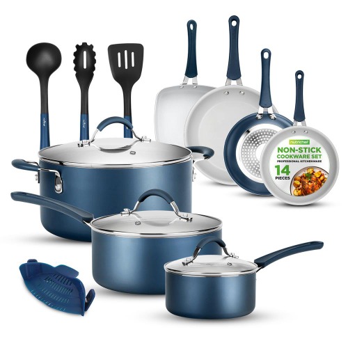 Kitchenware Pots & Pans Set – High-Qualified Basic Kitchen Cookware Set, Non-Stick (14-Piece Set)