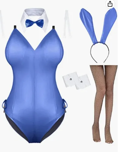 Amazon.com: AiMiNa Womens Bunny Girl Senpai Cosplay Anime Role Costume One Piece Bodysuit stockings set : Clothing, Shoes & Jewelry