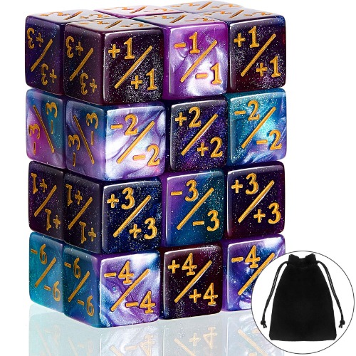 24 Pieces Dice Counters Token Dice D6 Dice Cube Loyalty Counter Dice Compatible with MTG, CCG, Card Gaming Accessory, 2 Styles
