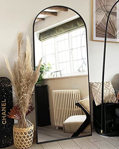 ITSRG Full Length Mirror with Stand, 30"x71" Floor Mirror Freestanding, Arched Wall Mirror, Oversized Mirror Full Length, Black Arch Mirror Full Length, Wall Mounted Mirror Full Length (Black) - Black-extra Large