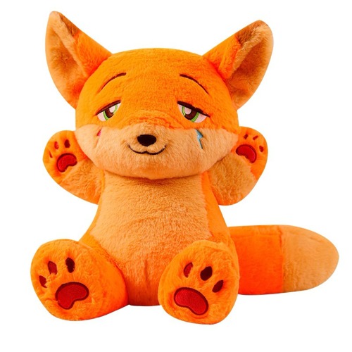 Haloppe Cartoon Fox Toy Decorative Vivid Expression Lovely Cartoon Fox Doll Stuffed Animal Plush Toy Home Supplies M