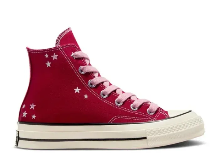 Chuck 70 High Embroidered Stars Red