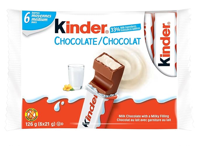 Kinder Chocolate Single Bars, 20 Packs of 6 Individually Wrapped Milk Chocolate Bars, 2.95 Kilograms - Kinder Chocolate - 6 Count (Pack of 20)