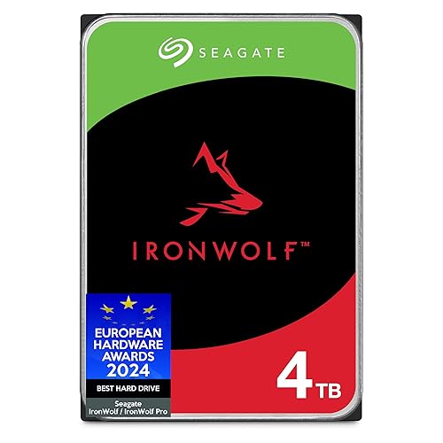 Seagate IronWolf 4TB NAS Internal Hard Drive CMR 3.5 Inch SATA 6Gb/s 5400 RPM 64MB Cache for RAID Network Attached Storage Rescue Services (ST4000VNZ06/006) - IronWolf HDD - 4TB
