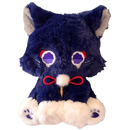 XcdQualotrine 10 Inch Genshin Impact Plush Toy Scaramouche Cat Plush Toy Great Gift for Genshin Impact Fans