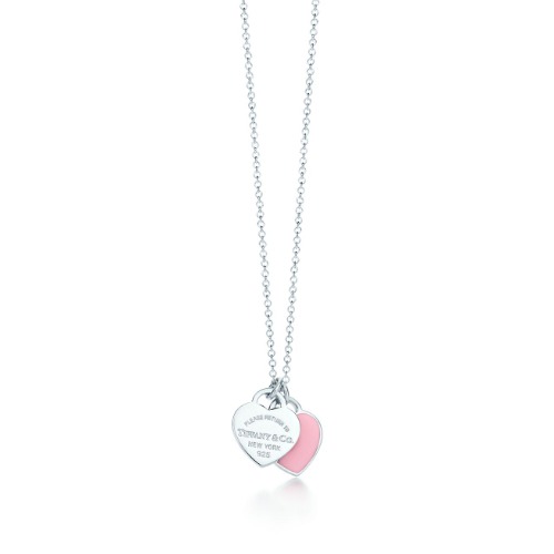 Return to Tiffany® Pink Double Heart Tag Pendant