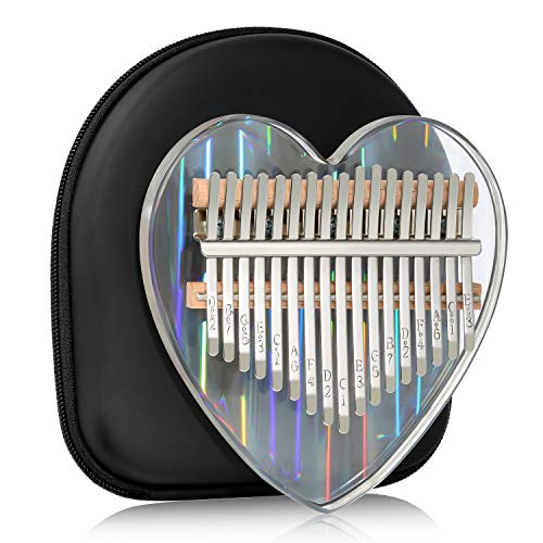 Kalimba Thumb Piano 17 Keys Musical Instruments, Mbira Finger Piano Gifts with Tune Hammer and Study Instruction for Kids and Adults Beginners