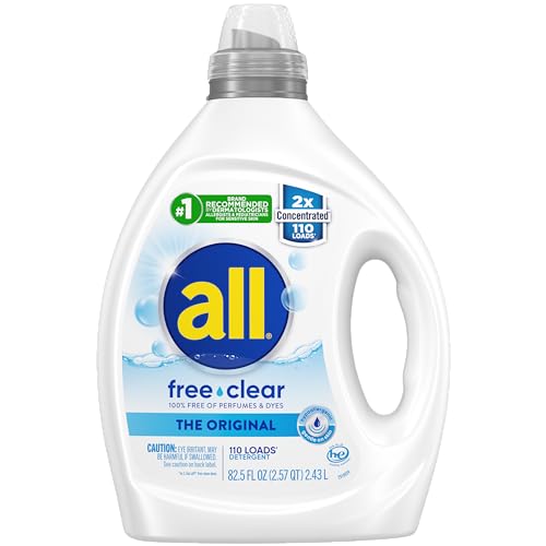 all Laundry Detergent, Free Clear for Sensitive Skin, Unscented and Hypoallergenic - 82.5 Fl Oz