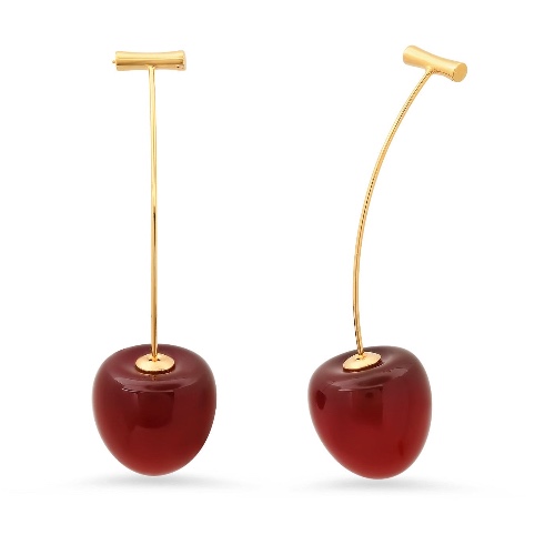 Sweet Cherry Drop Earrings - Ripe Berry