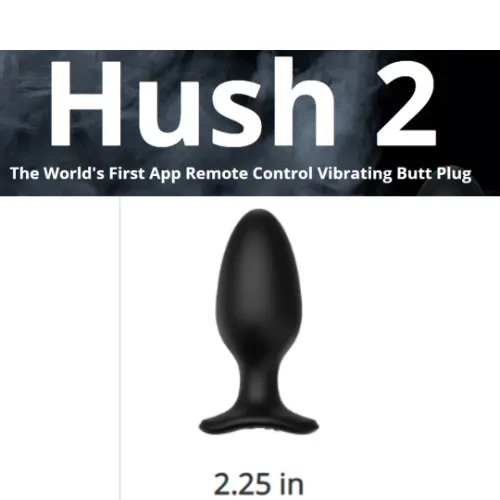 Lovense® Hush 2: App remote control vibrating butt plug LARGE
