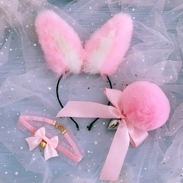 Bunny Ears and Tail,Bunny Ears Headband,Tail butt plug and ears,DDLG,tail plug,Tail butt plug, Pet play,Sex toys,Mature,BDSM