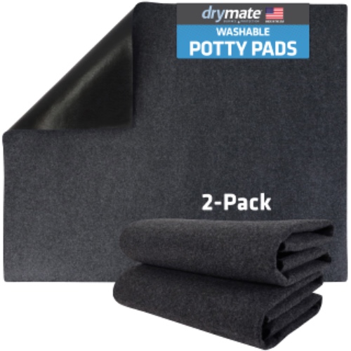 Drymate Washable Pee Pads for Dogs (2-Pack), Waterproof, Absorbent, Non-Slip, Reusable Pet Training Potty Puppy Mats, Housebreaking, Incontinence Bed Pads, Crate/Kennel (USA Made) (Large, 29” x 36”) - 29" x 36" (2-Pack)