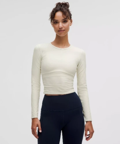 All It Takes Back-Twist Ribbed Long-Sleeve Shirt