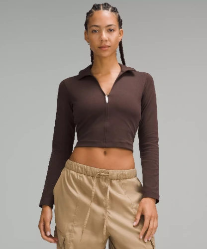 Stretch Cotton Long-Sleeve Polo Shirt