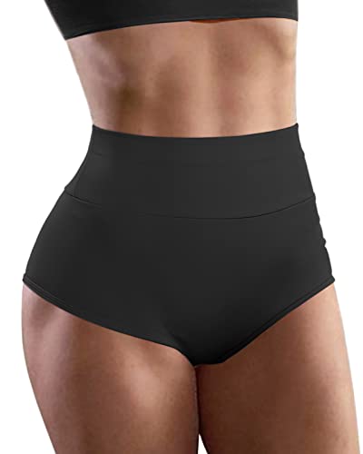 Women's High Waist Yoga Booty Shorts Workout Spandex Dance Hot Pants Butt Lifting Leggings Rave Outfits - X-Large - Black