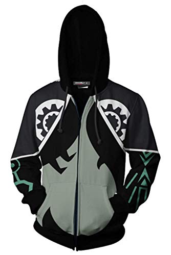 Skymecos Unisex Twilight Princess Link Hoodie Sweatshirt Cosplay Jacket Outfit - X-Large - Black