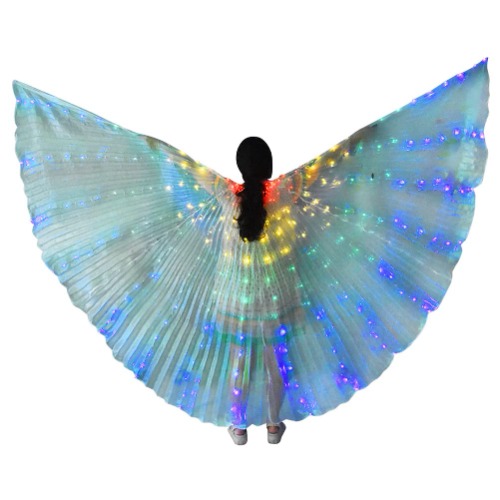 Bar Belly Dance Isis Wing,LED Angel Wings for Women,Halloween Christmas Light Up Stage Wear Rave Performance Props - Colorful