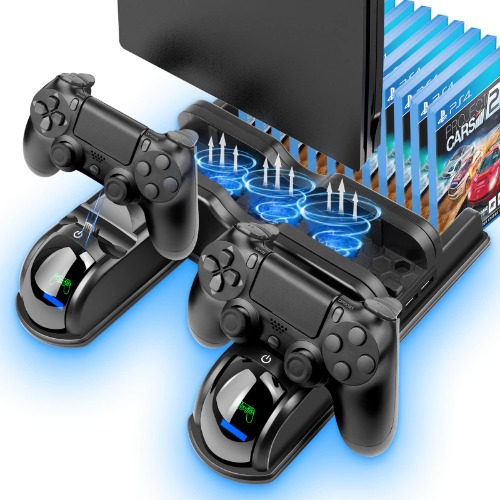 Dual Charge PS4 Controller Charger, Console Charger Charging Dock Station Stand, USB Fast Charging Station with LED Indicator for Sony PS4 Controller