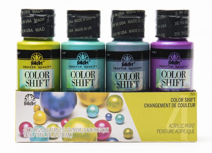 FolkArt, Multi-Surface 4 Bottle Acrylic Paint Set, 2oz, Color Shift Colors